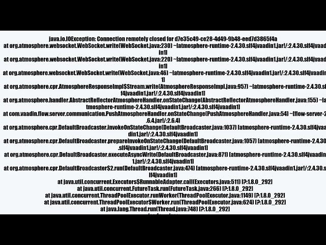 Vaadin Push Exception when logging out (Vaadin-Springboot)
