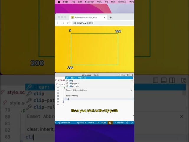 CSS clip-path is magic #webdevelopment #javascript #programming #vscode #css #softwareengineer