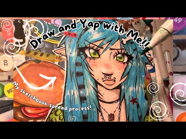 Make a Sketchbook Page with me! 🌀♥️ #art #sketchbook #drawingtutorial #viral #drawing 