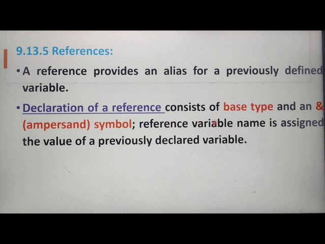 References in tamil, Part 20, Introduction to C++, Chapter 9, Unit 3,  A. Jaya Mabel Rani.