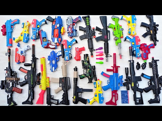 NERF WAR Sniper Guns and GEL BLASTER GUN  AK47 Gun M16 Sniper Gun Shotgun Granade Cobra gun Pistol