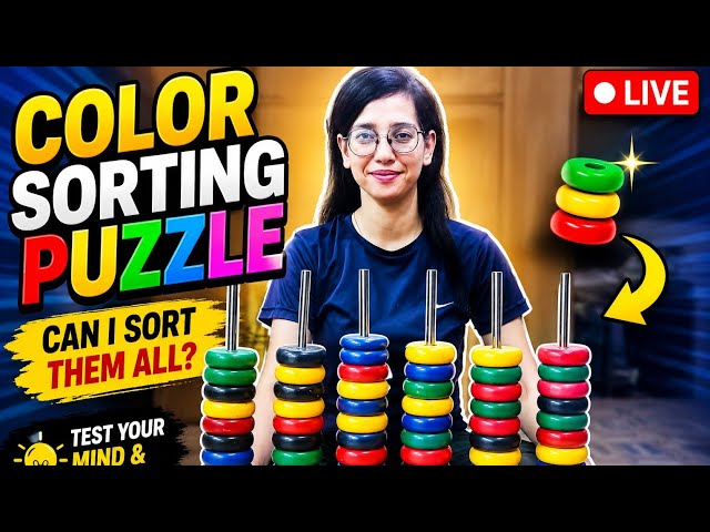 🔴 LIVE | Can You Solve This Color Sorting Puzzle? 🧠🌈 | Relaxing ASMR Gameplay