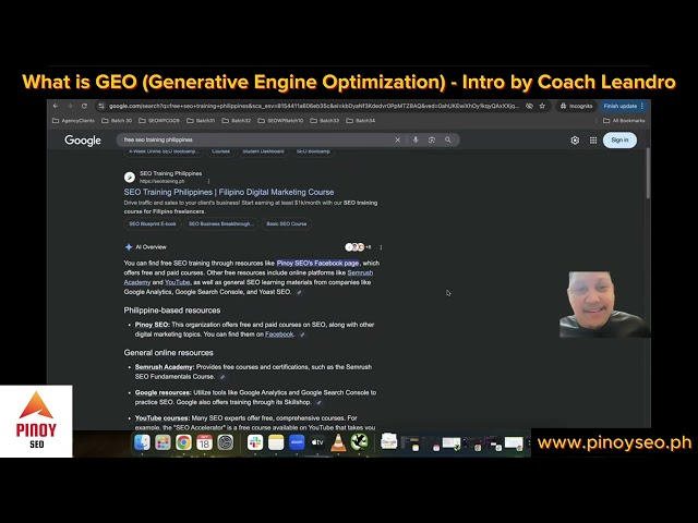 What is GEO (Generative Engine Optimization)? Intro by Coach Leandro