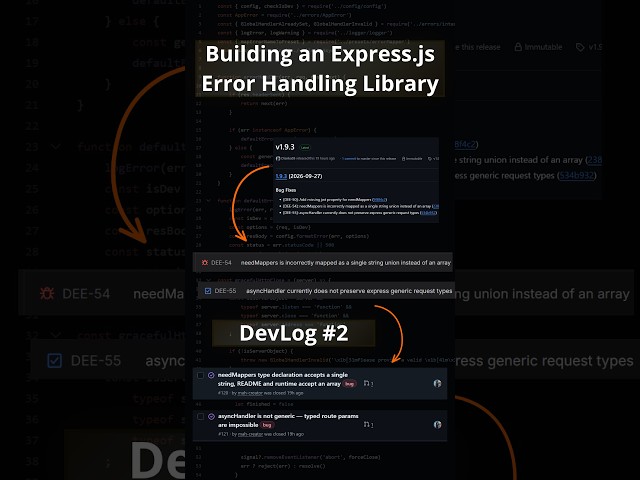 Fixing TypeScript Types in ds-express-errors v1.9.3 | Devlog 2 #coding #shorts #devlog #expressjs