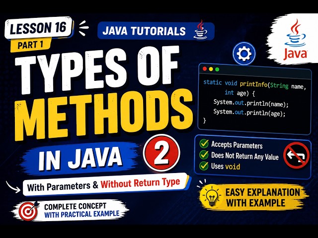 Types of Methods in Java (Part 2) | Return Type in Java | Java Complete Course #17