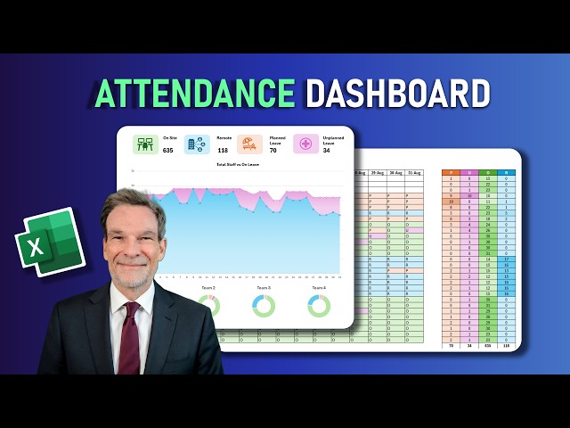 Build a Multi-Team Excel Attendance Tracker with Automated Daily Metrics