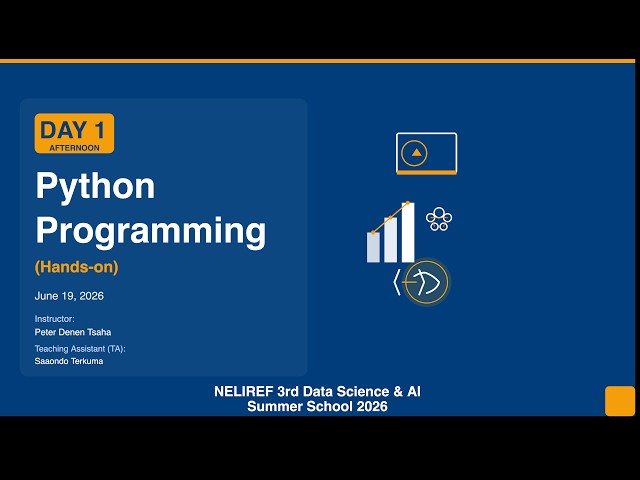 DAY 1 Afternoon Session: Python Programming