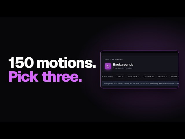 CSS animation library: find the right motion in 150