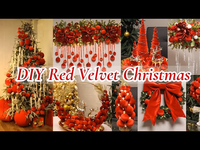 10 DIY red velvet Christmas decorations ideas / Christmas decor 2025
