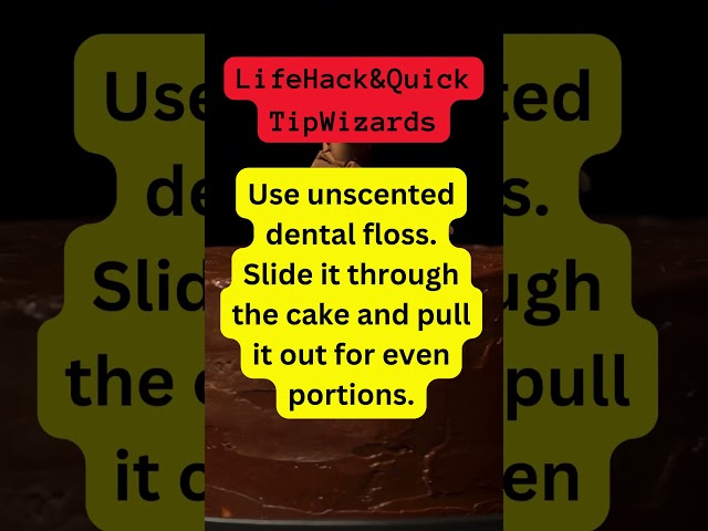 Slicing Perfection: Dental Floss Creates Flawless Cake Portions! #howto  #creativesolutions #cakes