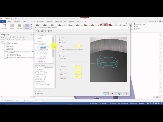 Mastercam 2018 Mill Essentials Tutorial 5 - 2D High Speed Dynamic Mill