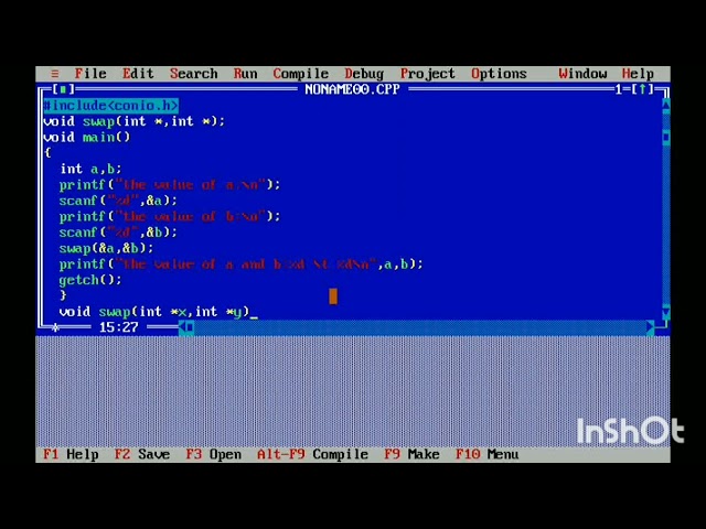 Fuction using pass by reference in C language with sample progeam