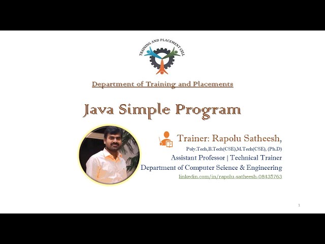 Simple Java Program and its keywords
