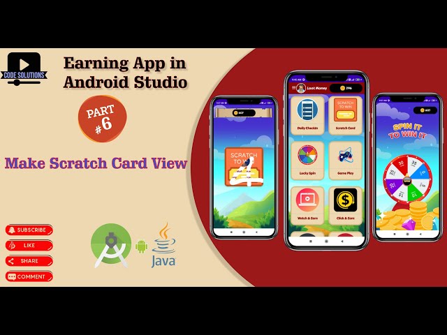 How to Create Earning App in Android Studio , Complete  Source Code,  Make Scratch Card  | Part 6