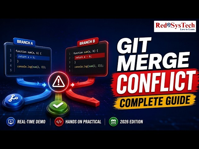 Git Merge Conflict Complete Guide (2026) | Real-Time Demo | Hands on Practical | Red9SysTech