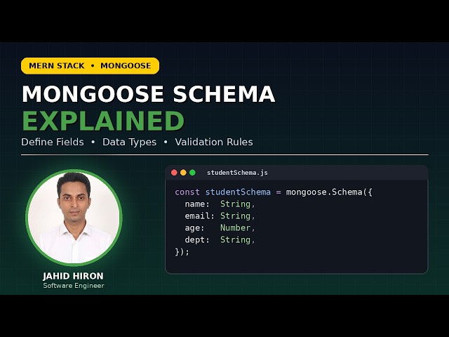 Mongoose Schema Explained | Define Your First MongoDB Schema