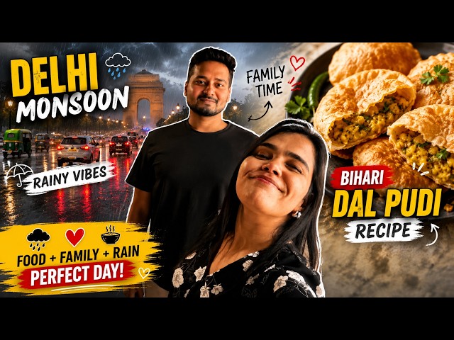 Delhi Ki Baarish aur Maa ke Haath ki Dal Puri 🌧️🤤 | Cozy Monsoon Vlog