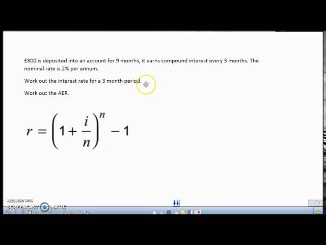 APR & AER, AQA Core Maths Level 3 (Mathmatical Studies)