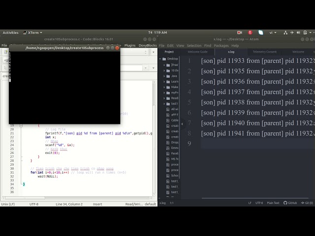 Demo Create 10 Subprocess