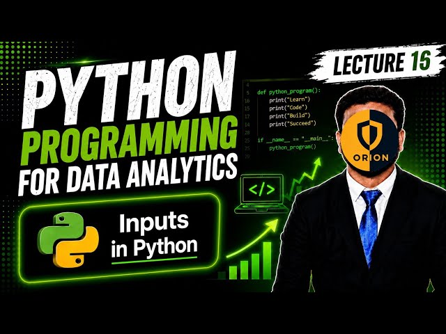 Lec 16: Python 5: Inputs in Python | Python Tutorial 