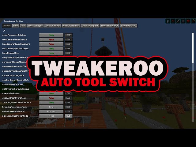 Minecraft Tweakeroo Tutorial - Auto tool switch, mining made easy