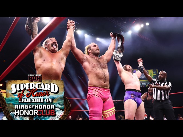PEACOCK FLY! Dalton Castle & The Outrunners new ROH World Six-Man Tag Champs! #ROHSupercard 5/15/26