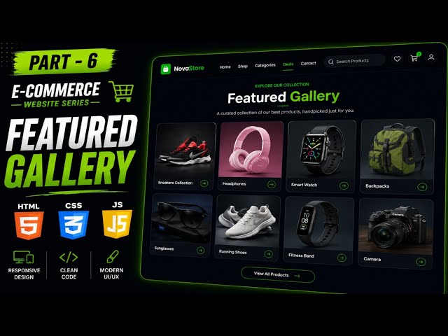 Build an E-Commerce Website From Scratch: Part - 4 | Featured Gallery Section