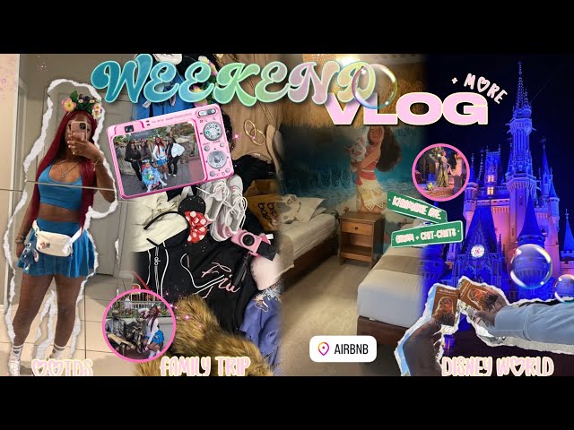 WEEKEND VL♡G 🌴🫧|new hair, family trip, airbnb, grwm, ootd, disney world, good eats, chit-chats, etc|