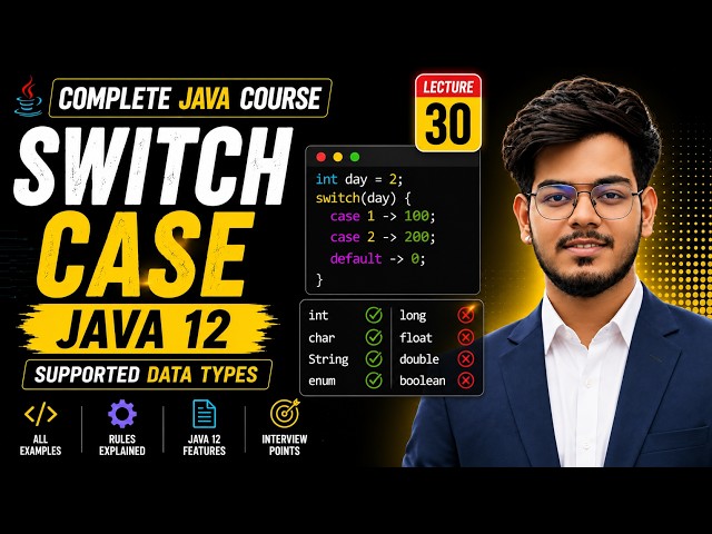 Switch Case in Java – Supported Data Types & Java 12 Switch Expressions | Lecture 30