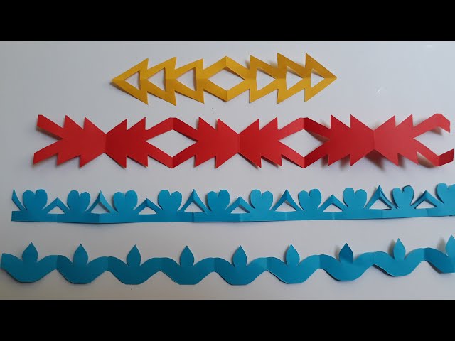 How to Make Easy and Simple Paper Borders-1/Paper Chain Cutting Ideas