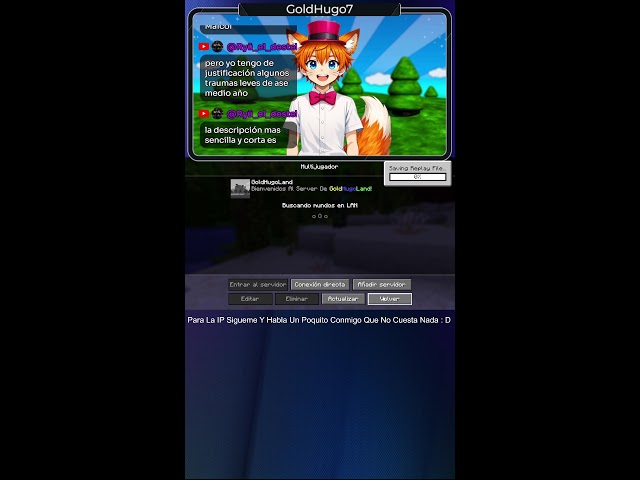 SERVER CHILL JAVA, BEDROCK Y NO PREMIUM CON SEGUIDORES GoldHugoLand | MULTISREAM |