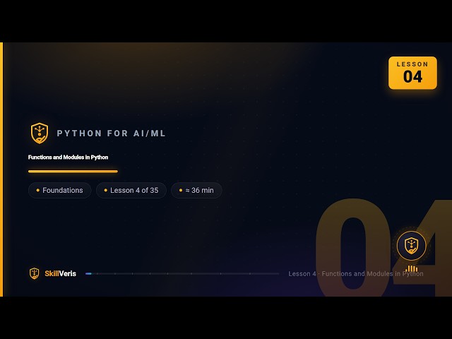 Python for AI/ML Lesson 4 - Functions and Modules in Python