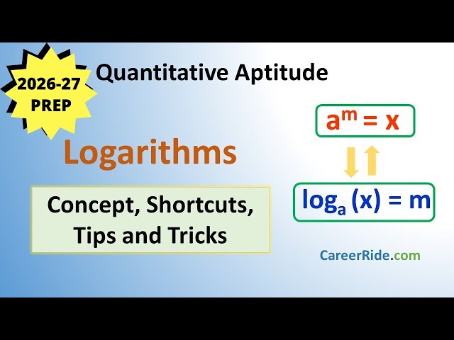 Logarithms - Shortcuts & Tricks for 2026 Placement Tests, Job Interviews & Exams