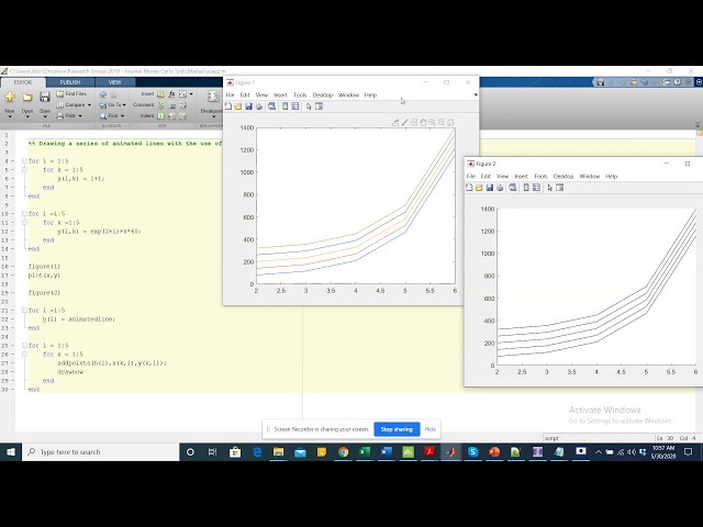 Matlab : Series of Animated Plot in 2D