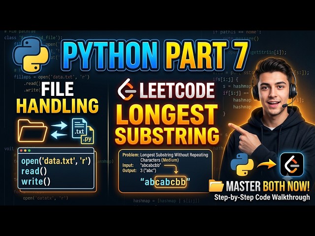 Python File Handling Tutorial | Longest Substring Without Repeating Characters
