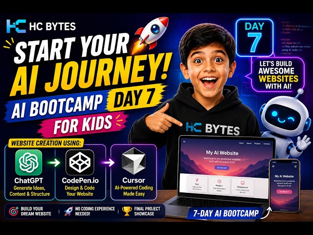 🚀 AI Bootcamp for Kids | Day 7 – Create Your First Website with AI! 🌐🤖