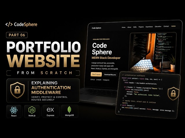 Full Stack Portfolio Website From Scratch | Part 6 |  MERN Stack | Authorization Middleware