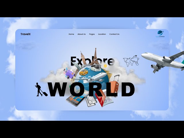 Responsive Travel Website Design using HTML CSS & JavaScript | Animated & Modern UI