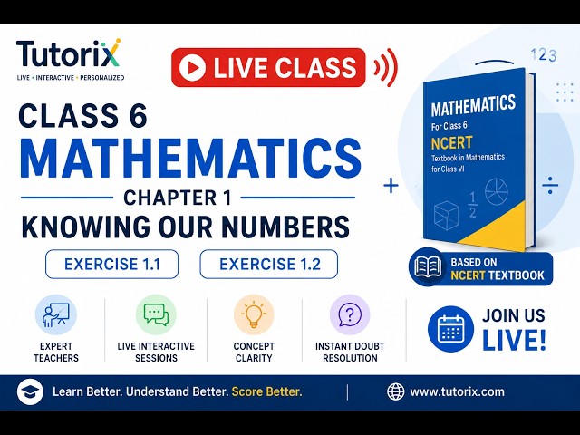 🔴 LIVE NOW | Class 6 Maths | Chapter 1: Knowing Our Numbers | Exercise 1.1 & 1.2 | NCERT Solutions