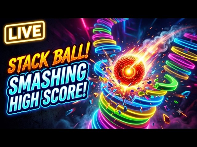 Stack Ball Live Gameplay! 🔴 Reaching High Level & Breaking Records | Endless Helix Jump
