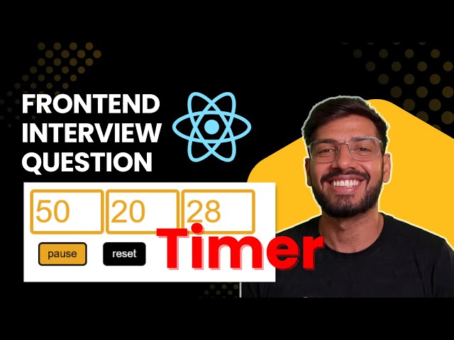 Build a Timer Component in React JS | Frontend Interview Challenge | CodeWithKai