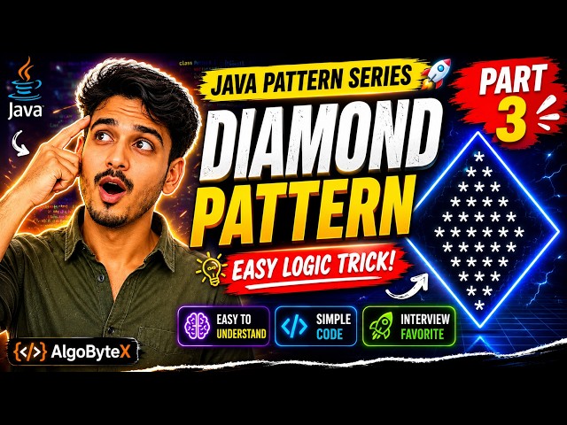 Java Diamond Pattern ⭐ Easy Logic Trick | Pattern Programming in Java | Part 3