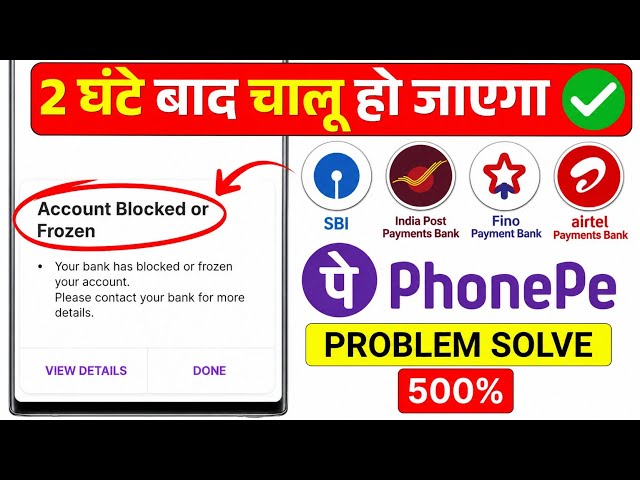 PhonePe Account Blocked or Frozen Problem 2026 | your bank has blocked or frozen your account fix