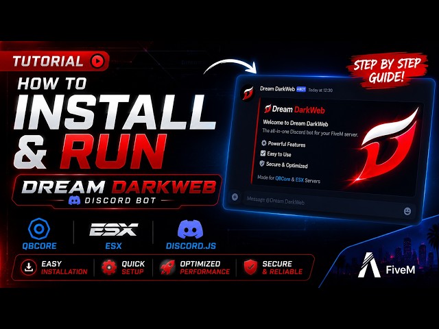 Tutorial - How to install and run Dream DarkWeb | FIVEM ( QBCore & ESX ) | DISCORD BOT | Discord.js