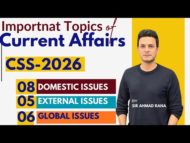 Current Affairs Topics for CSS2026 by Sir Ahmad Rana