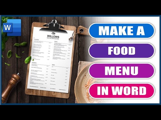 Create a Food / Restaurant Menu in Word | Microsoft Word Tutorials