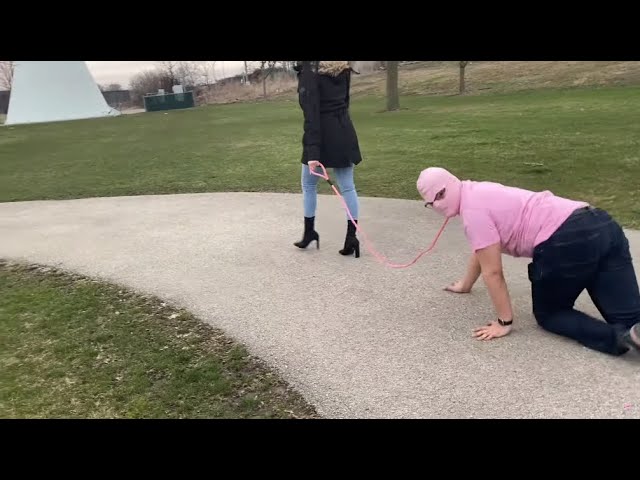 "walking my paypig"