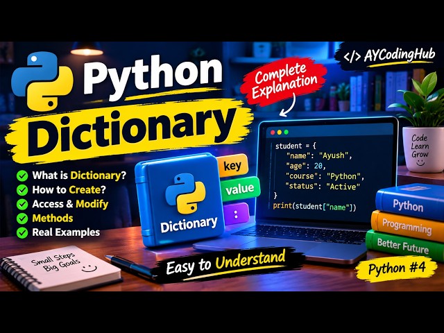 Python Dictionary 🔥 Complete Explanation | Python Dict | Beginner to Advanced | @AYCodingHub