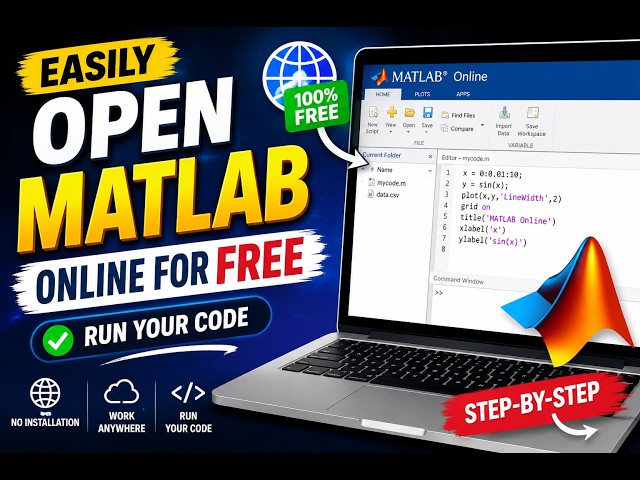 How to Use MATLAB Online for FREE | No Download Needed | Run MATLAB Code in Your Browser