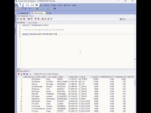 SQL QUERY for finding Second MAX salary